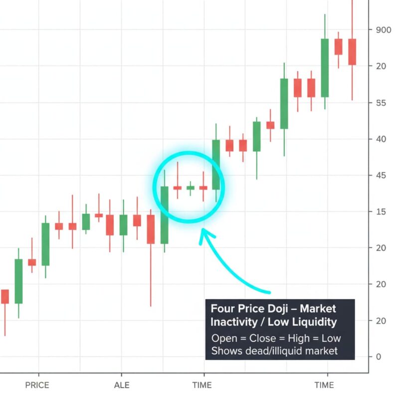 کندل دوجی چهارقیمت