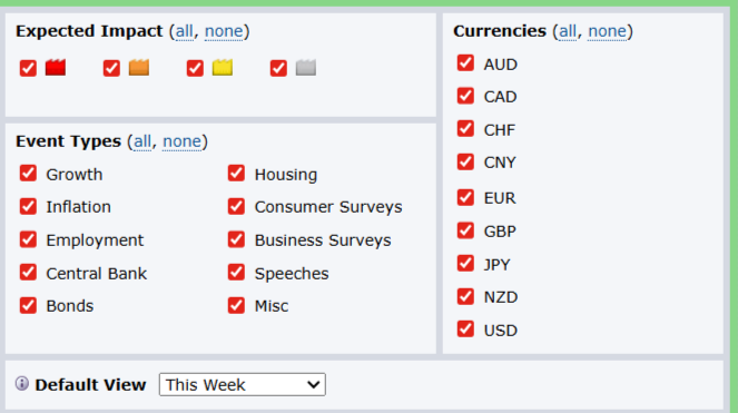 فیلتر در فارکس فکتوری