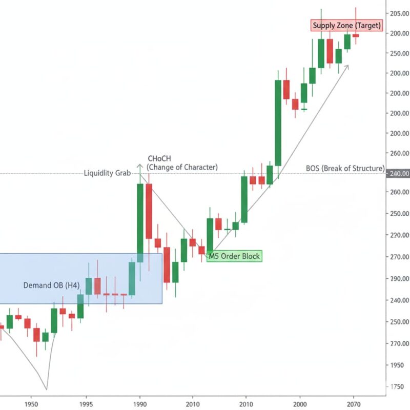 استراتژی عرضه و تقاضا / SMC روی XAUUSD